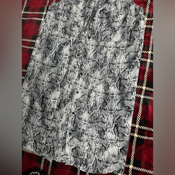 Massimo Shift Dress Gray Snake Print Sleeveless Button Down Blouse - Picture 3 of 12